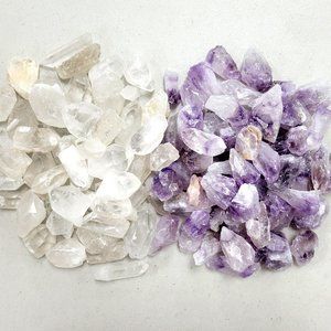 Raw Amethyst & Quartz Crystal Points Combo Bulk